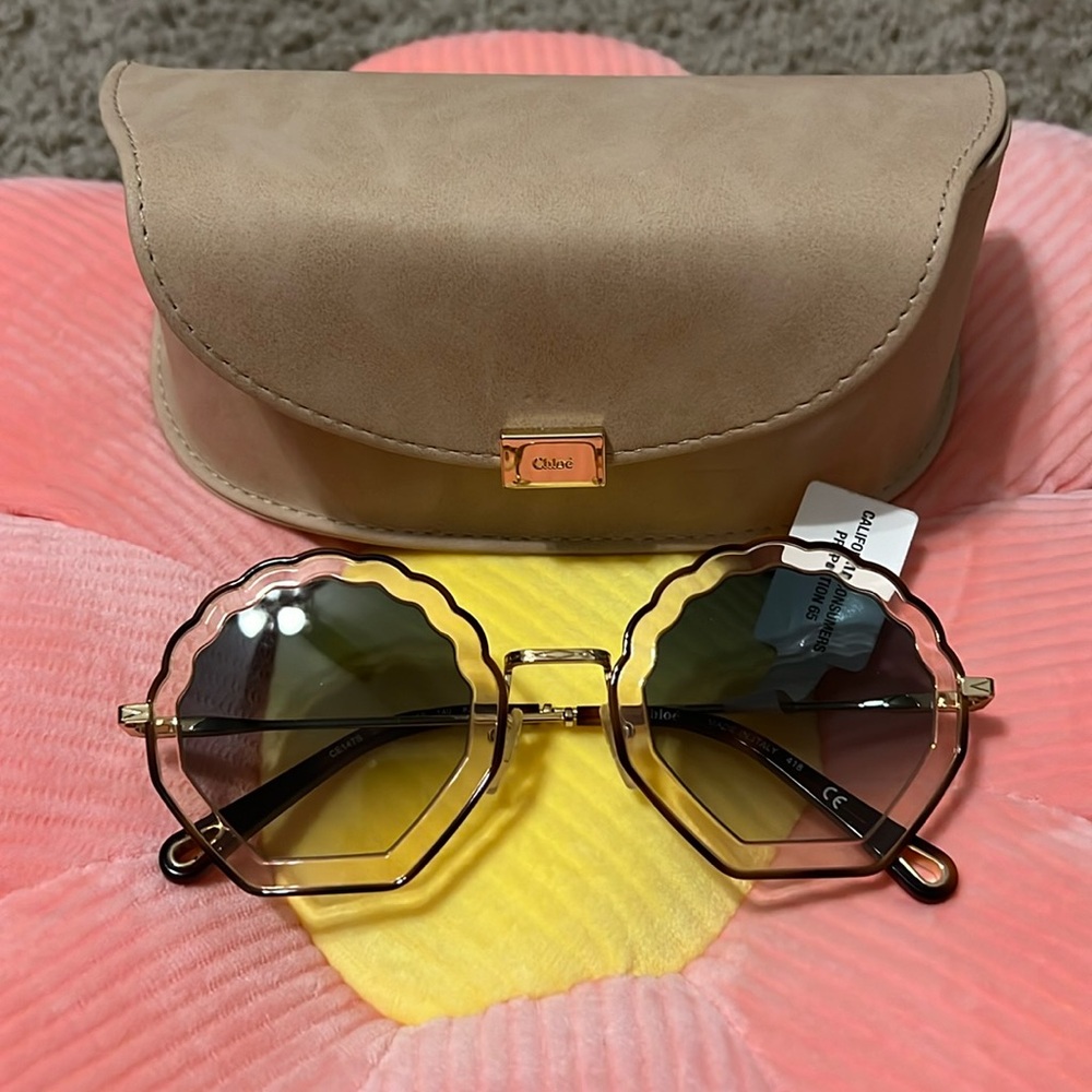 COPY - Chloe Tally Scalloped Gradient Sunglasses New